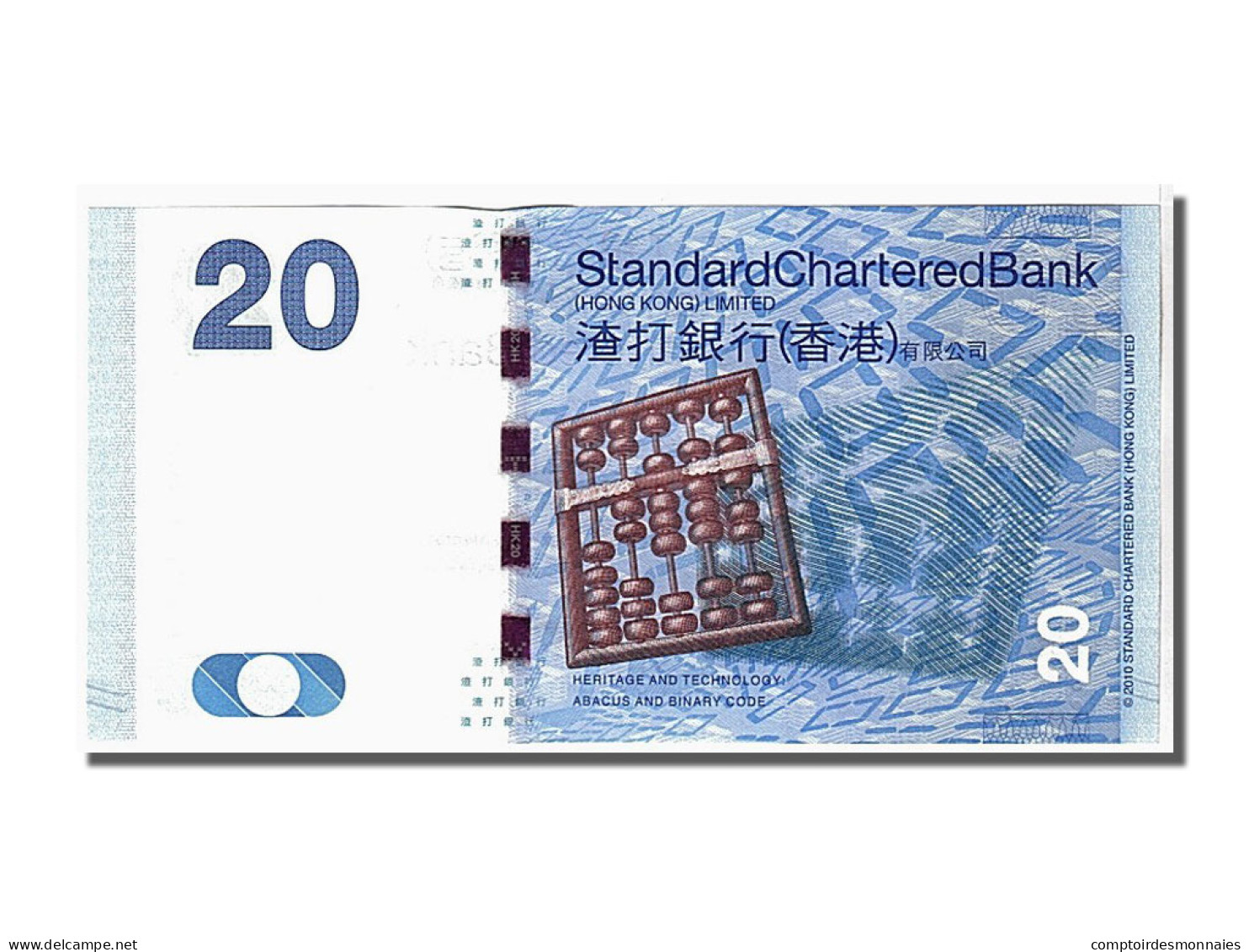 Billet, Hong Kong, 20 Dollars, 2010, KM:297a, NEUF - Hong Kong