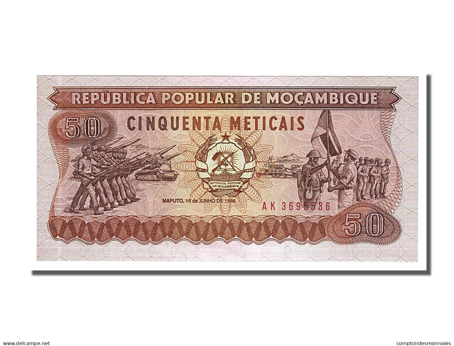 Billet, Mozambique, 50 Meticais, 1986, 1986-06-16, NEUF - Mozambique