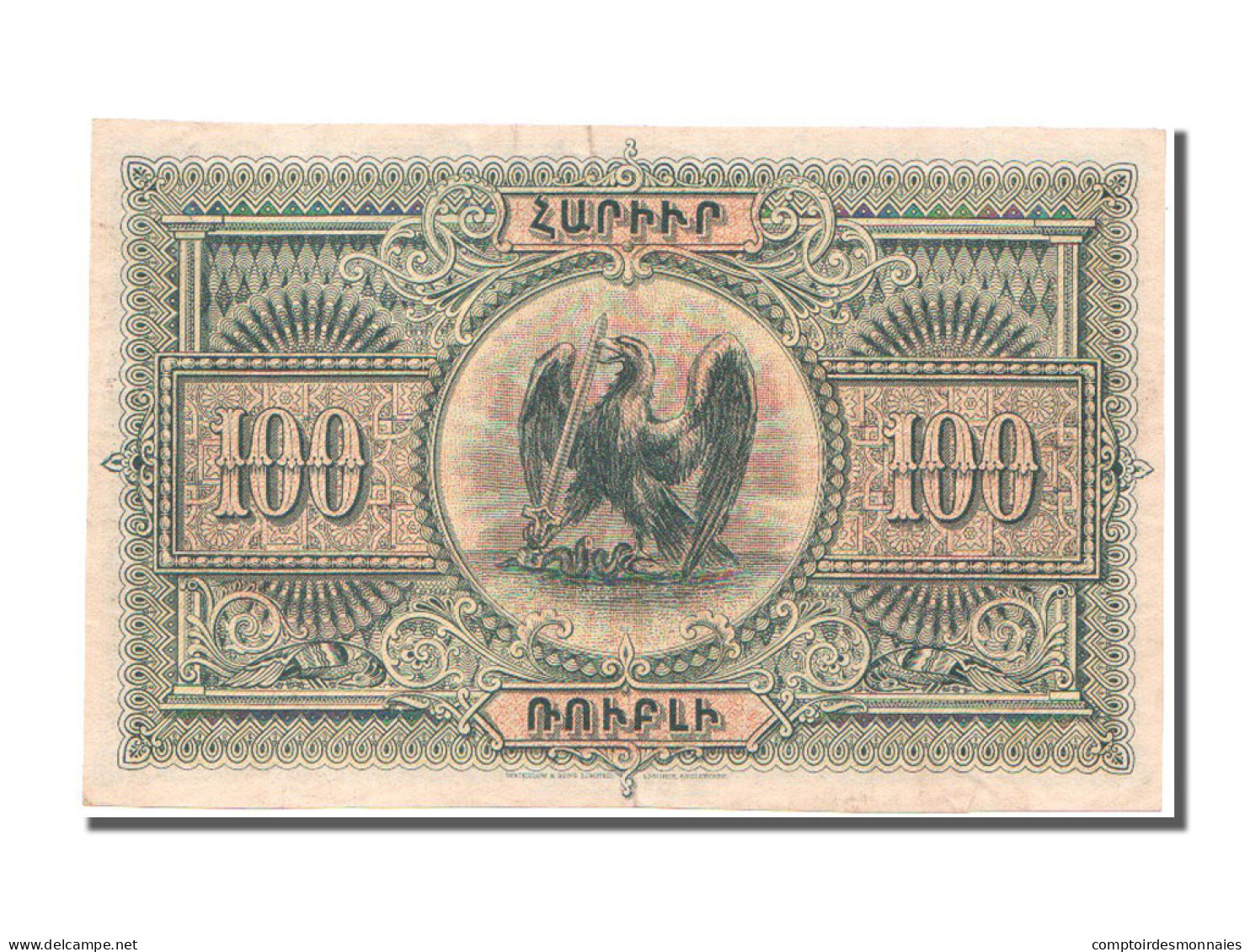 Billet, Armenia, 100 Rubles, 1919, TTB+ - Arménie