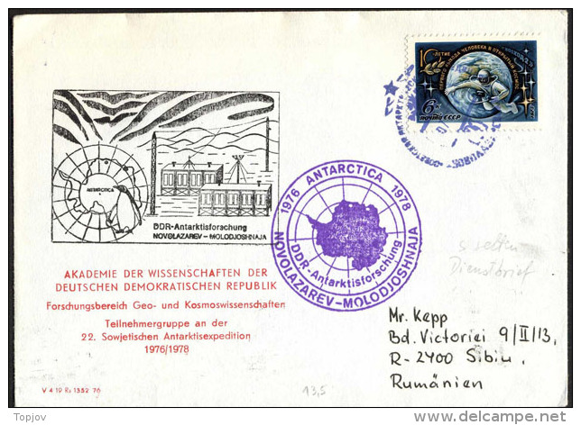 DDR - SSSR - ANTARCTIC  - BASE NOVOLAZAREV MOLODJOSHNAJA   - 1976 - RARE - Onderzoeksstations