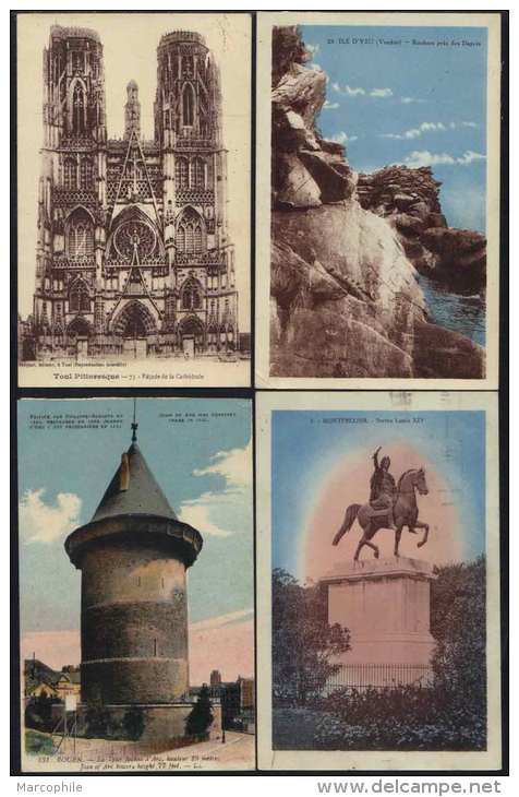 FRANCE / 1924-1931 LOT DE 34 CPA AYANT CIRCULE / 8 IMAGES (ref 5391)