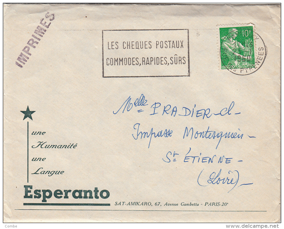 Très beau lot de 5 lettres 1960 avec des vignettes de l'Esperanto, WUPPERTAL-St ETIENNE/ 4257