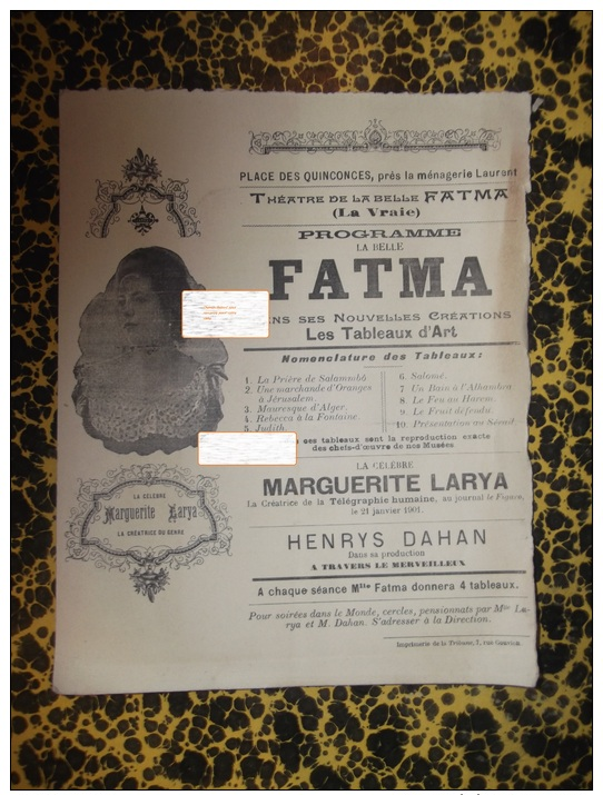 Programme THEATRE DE LA BELLE FATMA - Programmes