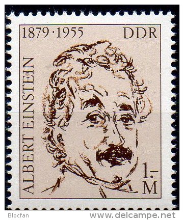 Einstein 1978 DDR 2402 Aus Block 54 ** 2€ Nobelpreis Porträt Physiker Denkmal Turm Bloque Hoja M/s Bloc Sheet Bf Germany - Physics