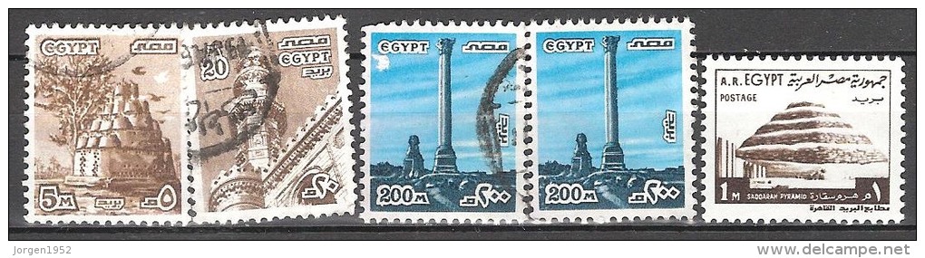 EGYPT   # STAMPS FROM YEAR 1978 "STANLEY GIBBONS 1341 - 1343 + 1349 - Oblitérés
