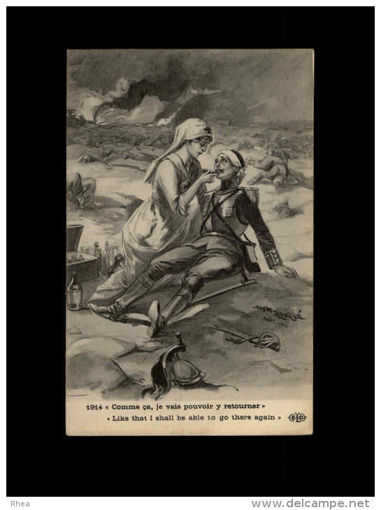 MILITARIA  - CROIX ROUGE - Guerre 14-18 - Carte Illustrée Par ABEILLE - Infirmière - Croix-Rouge