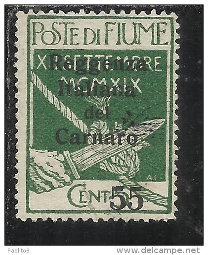 FIUME OCCUPAZIONE ITALIA ITALY 1920 SOPRASTAMPA OVERPRINTED REGGENZA ITALIANA DEL CARNARO CENT. 55 SU 5 USED - Fiume