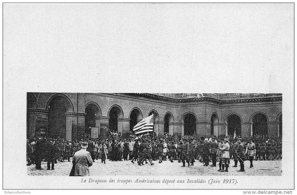 Thème  Guerre  14/18  Drapeau Américain Déposé Aux Invalides  Juin 1917 - War 1914-18