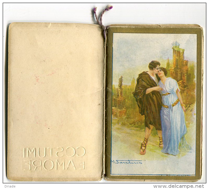 CALENDARIETTO COSTUMI E AMORE ILLUSTRATORE M. SANTINO ANNO 1922 CALENDRIER - Tamaño Pequeño : 1921-40