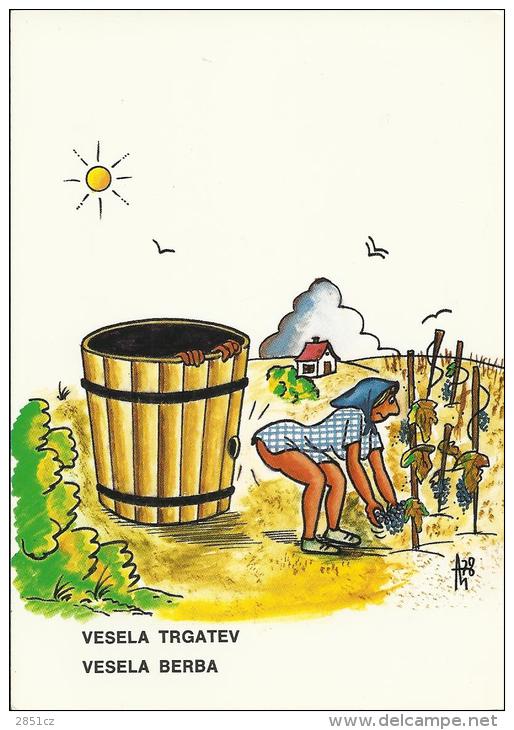 Humour - The Grape Harvest , Yugoslavia (fotolik, C 3206) - Not Used ! - Humour