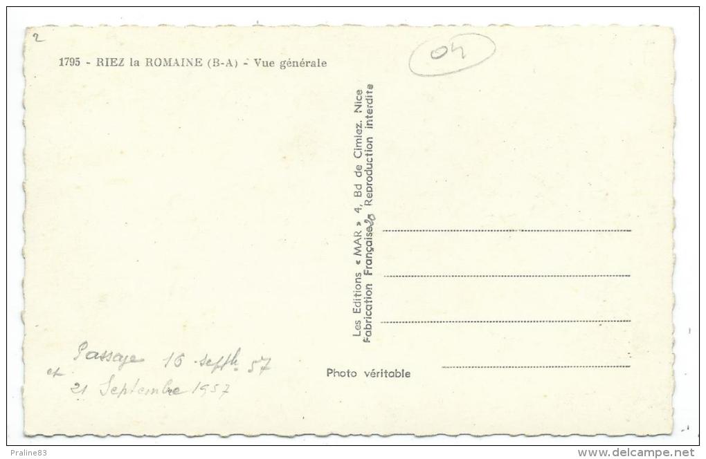 RIEZ LA ROMAINE -VUE GENERALE -ALPES DE HAUTES PROVENCE (04) - - Autres & Non Classés