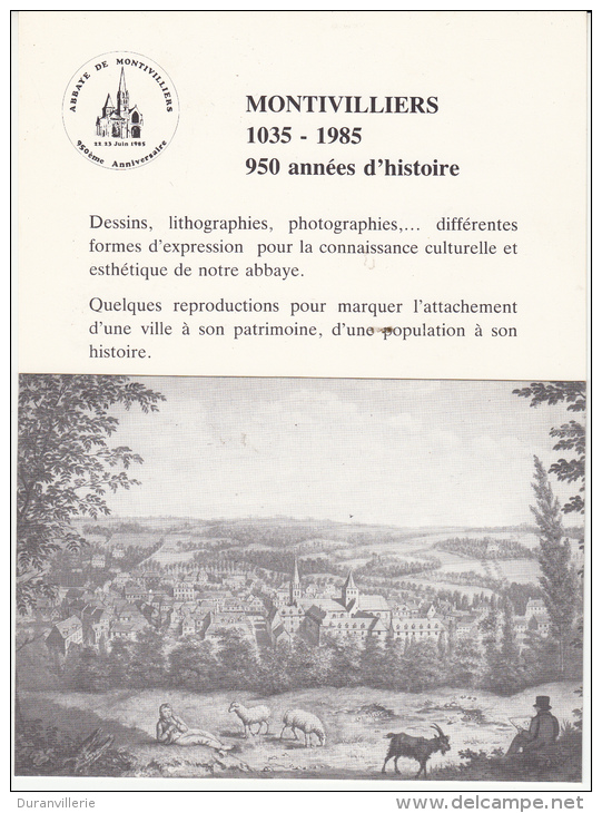 76 - Abbaye De MONTIVILLIERS. Pochette Anniversaire De 15 Cartes Postales Reproductions Dessins, Lithographies, Photos - Montivilliers