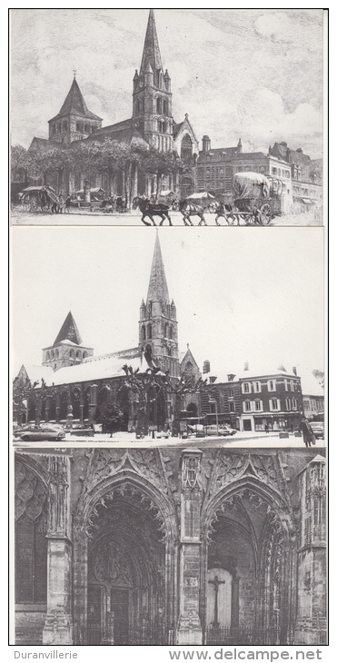 76 - Abbaye De MONTIVILLIERS. Pochette Anniversaire De 15 Cartes Postales Reproductions Dessins, Lithographies, Photos - Montivilliers