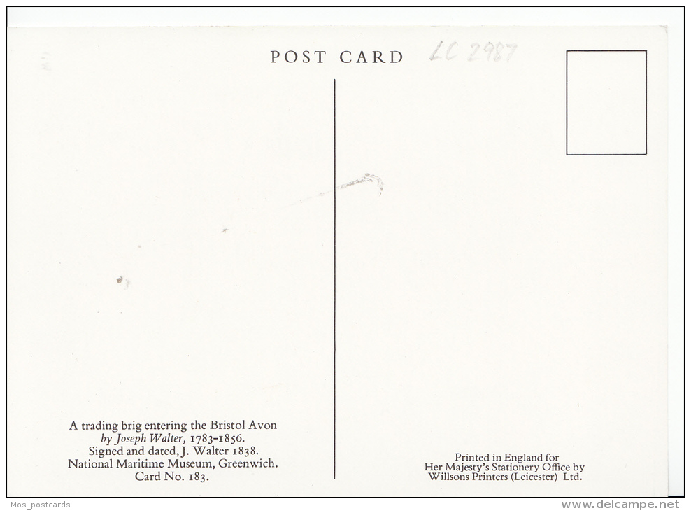 Shipping Postcard - A Trading Brig Entering Bristol Avon By Joseph Walter 1783-1856 -   LC2987 - Sailing Vessels