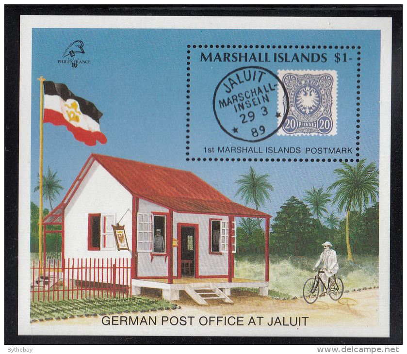 Marshall Islands MNH Scott #231 Souvenir Sheet $1 1st Islands Postmark, Jaluit Post Office - PhilexFrance 89 - Marshall