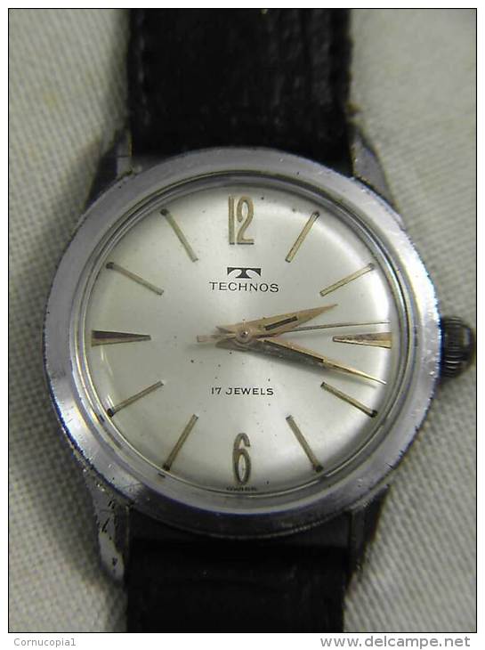 VINTAGE TECHNOS 17 JEWELS MEN´S WATCH - Watches: Old