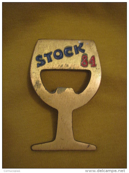 Vintage STOCK 84 Brandy Colored Brass Bottle Opener, Israel - Flaschenöffner