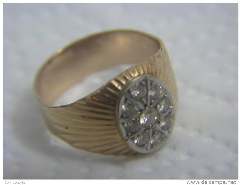 VINTAGE RUSSIAN DIAMOND 583´ ROSE GOLD RING Size 11.5 - Anillos