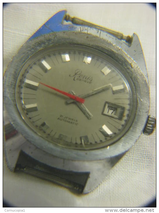 VINTAGE RENIS TV DIAL 25 JEWELS AUTOMATIC DATE MENS WATCH SWISS - Montres Anciennes