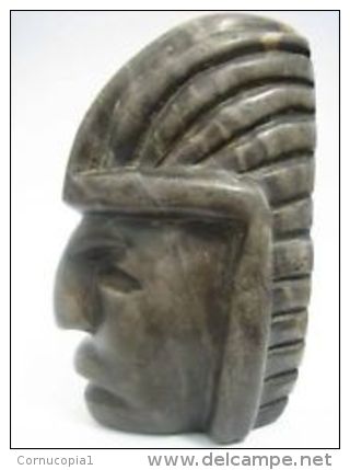 VINTAGE INDIAN HEAD CARVED STONE - Autres & Non Classés