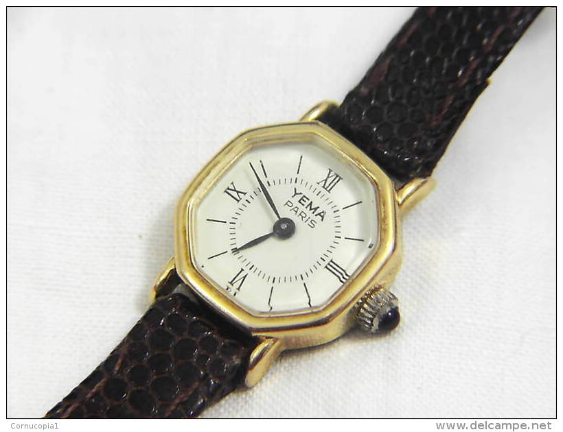 VINTAGE AUTHENTIC YEMA PARIS LADIES GOLD PLATE WATCH - Horloge: Antiek