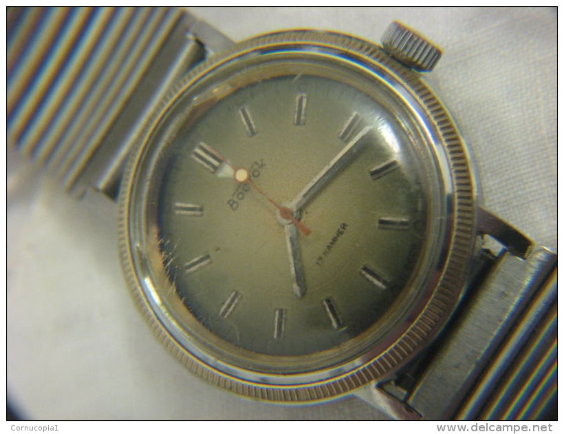 USSR SOVIET VOSTOK WATERPROOF WATCH ~ ORIGINAL RUSSIAN S/S BRACELET - Antike Uhren