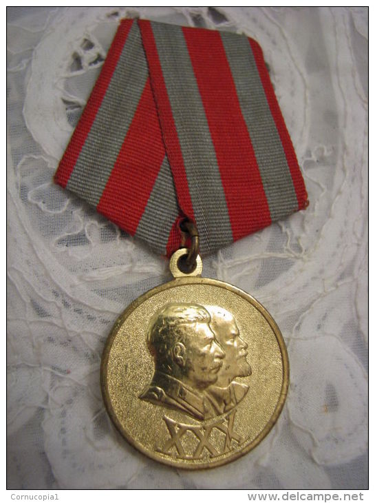 30 YEARS FOR SOVIET ARMY 1918-1948 Awarded Medal USSR LENIN STALIN - Russland