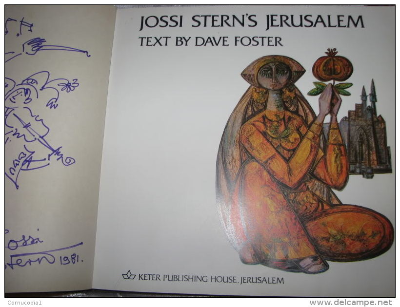 1980 Jossi Stern´s Jerusalem ~ Signed By Autor, With Original Drawing! - Belle-Arti