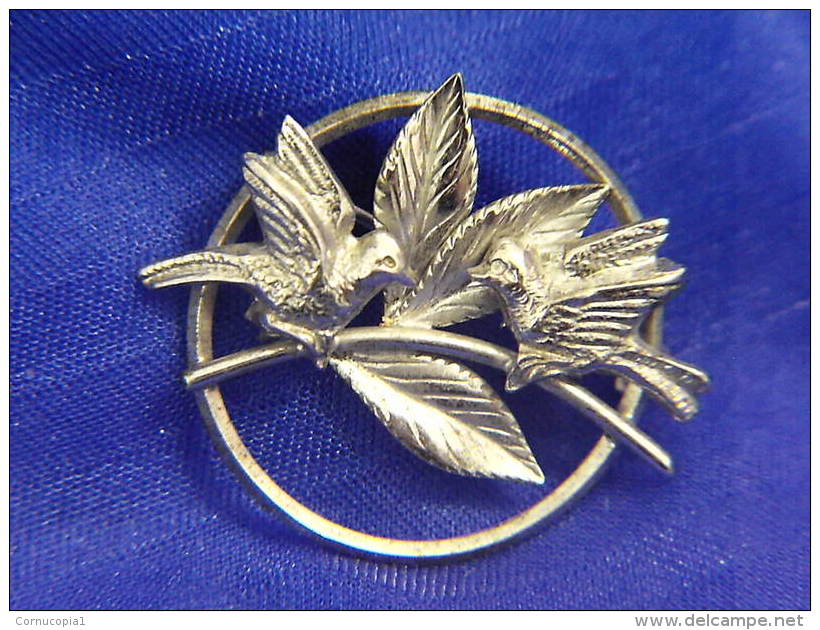 1940s CARL-ART STERLING SILVER BROOCH \"BIRDS ON BRANCH\ - Brooches