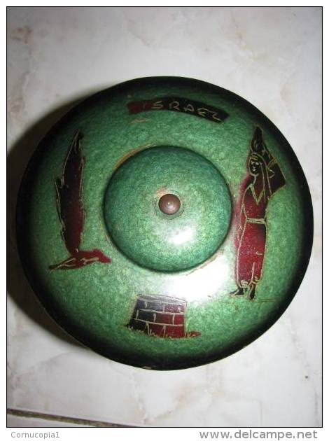 \""REBEKAH BRINGING WATER\" GREEN BRONZE URN DISH ISRAEL - Bronzes