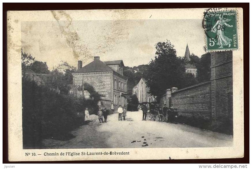 Cpa 76 St Laurent De Brèvedent  Chemin De L´ Eglise    --      D4 - Autres & Non Classés