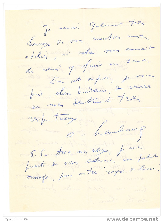 HAMBOURG (André). - Célèbre Peintre Contemporain (1909-1999).  Lot De Deux Lettres Autographes Signées : La Première à U - Other & Unclassified