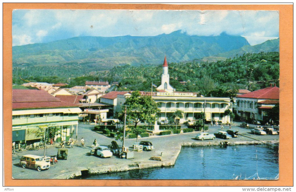 Papeete Tahiti Old Postcard Mailed To USA - Tahiti