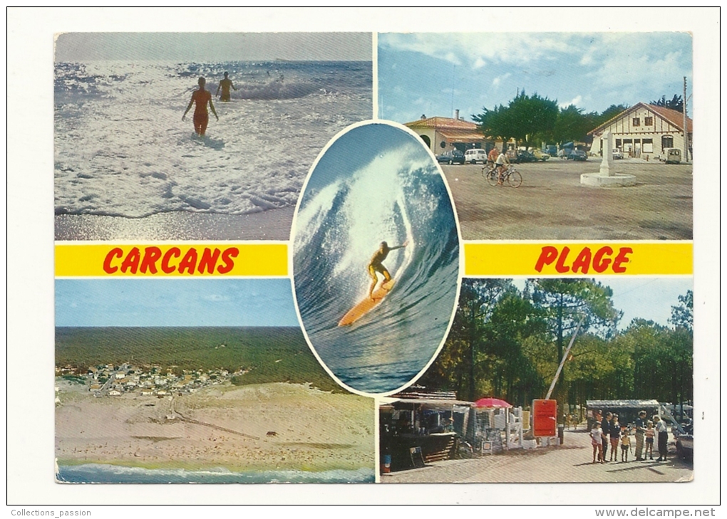 Cp, 33, Carcans-Plage, Multi-Vues, Voyagée 1984 - Carcans