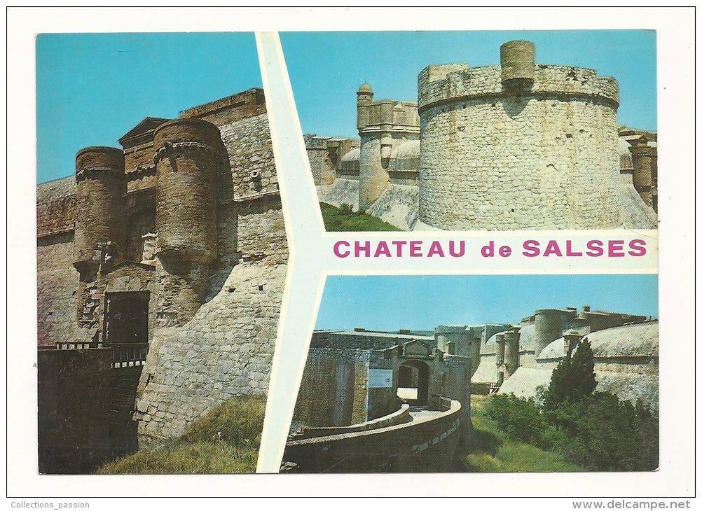 Cp, 66, Salses, Le Château, Multi-Vues, écrite - Salses