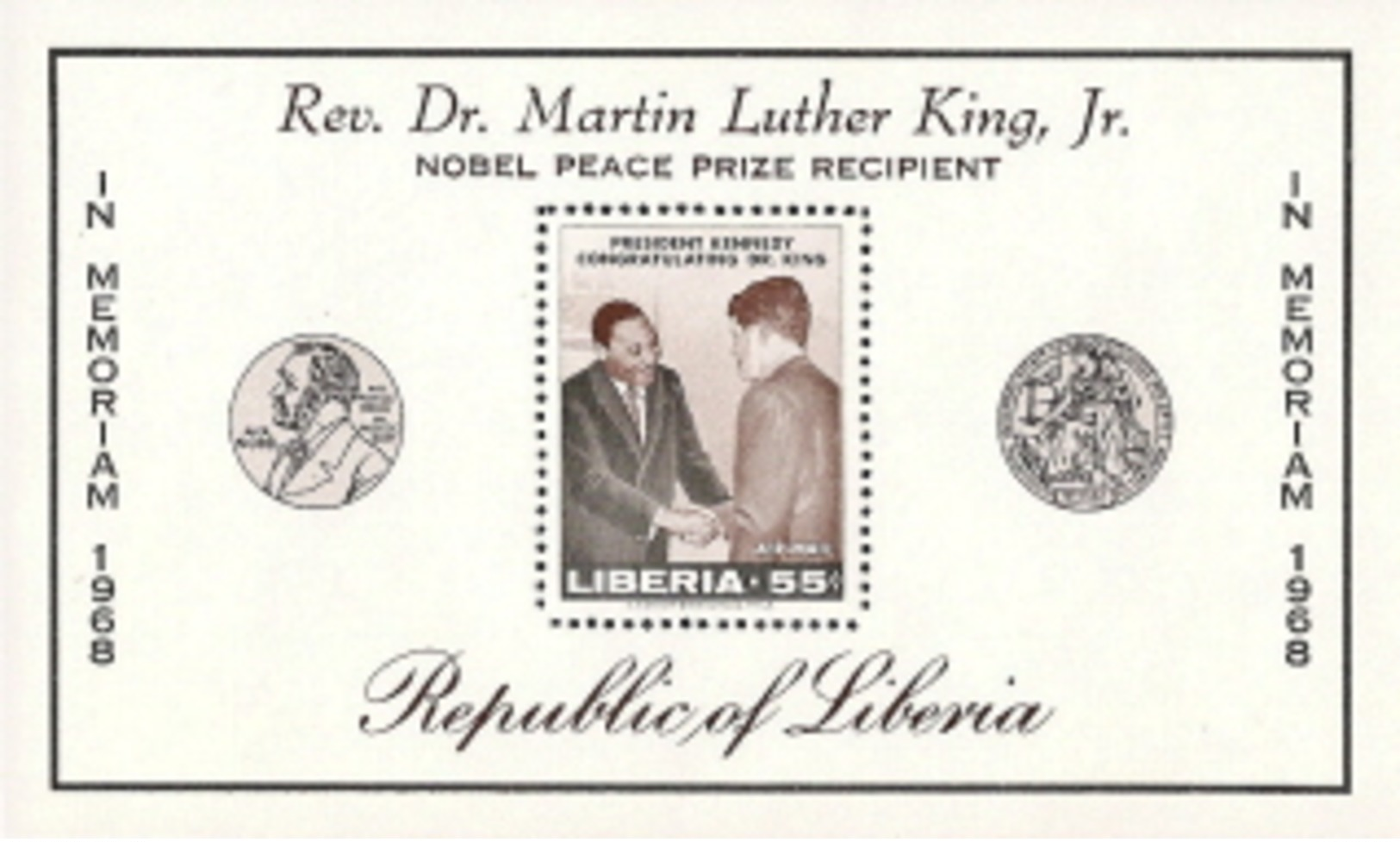 Liberia,  Scott 2014 # C180,  Issued 1968,  S/S Of 1,  MNH,  Cat $ 3.75 Kennedy - Liberia