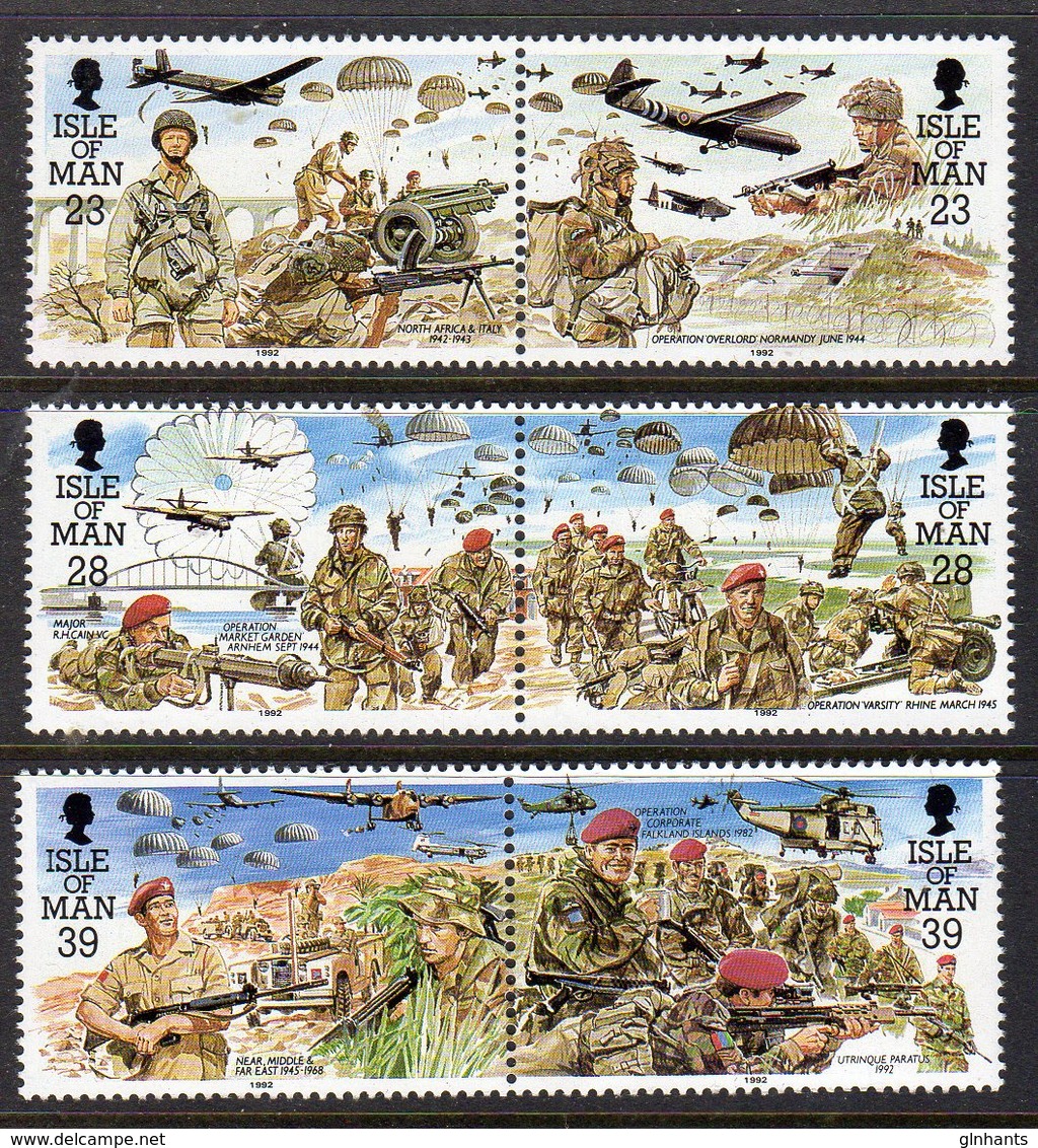 GB ISLE OF MAN IOM - 1992 PARACHUTE REGIMENT SET (6V) FINE MNH ** - Isle Of Man