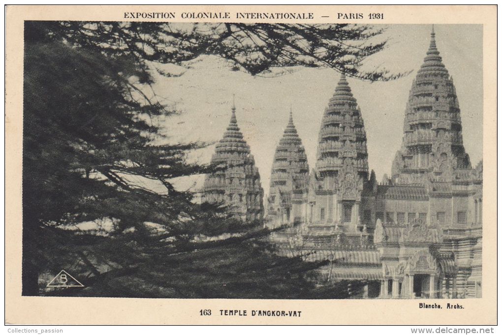 Cp , 75 , PARIS , Exposition Coloniale Internationale, 1931, Temple D´Angkor-Vat - Exhibitions