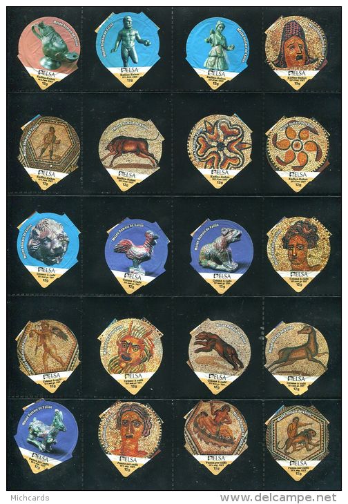 6114 - Musee Romain De Vallon (Mosaique) Serie Complete De 20 Opercules Suisse Elsa - Opercules De Lait