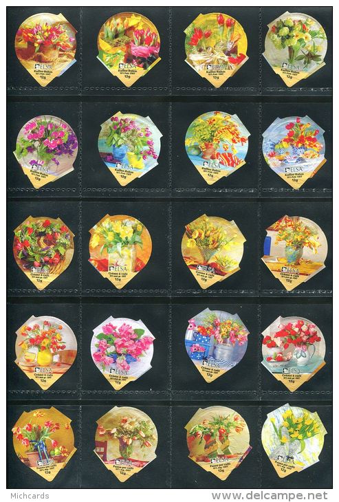 6120 - Tulipes - Serie Complete De 20 Opercules Suisse Elsa - Opercules De Lait