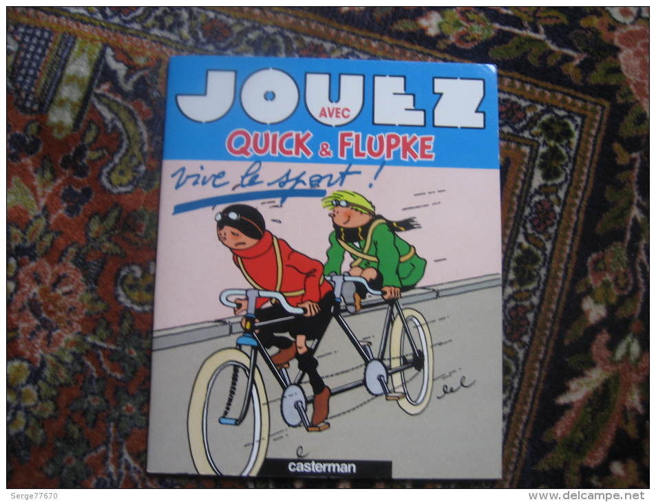 Jouez Avec Quick Et Flupke Vive Le Sport Hergé Tintin Casterman 1988 Vélo Agent 15 Patinage Tennis Natation Football - Quick Et Flupke