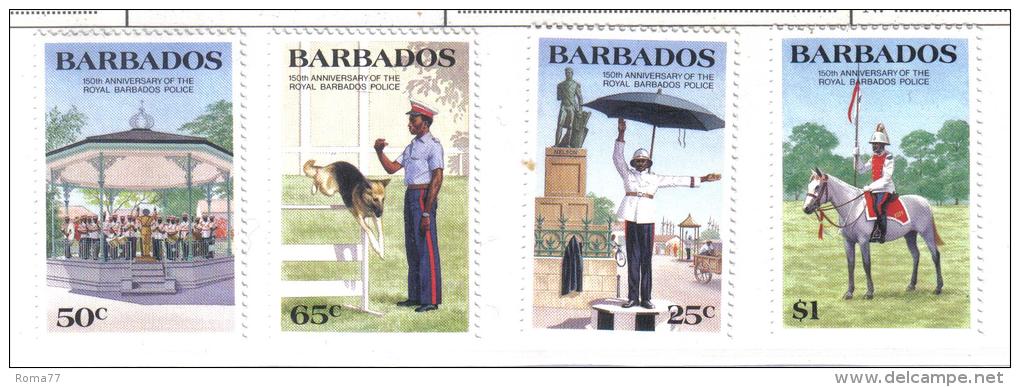 Z847 - BARBADOS : 150th Anniversary Royal Police N. 633/636 *** - Barbados (1966-...)