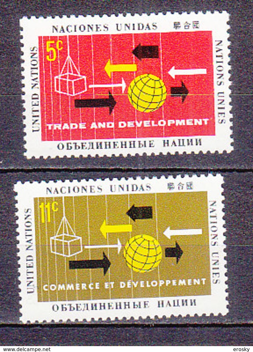 H0081 - ONU UNO NEW YORK N°125/26 ** ECONOMIE - Unused Stamps