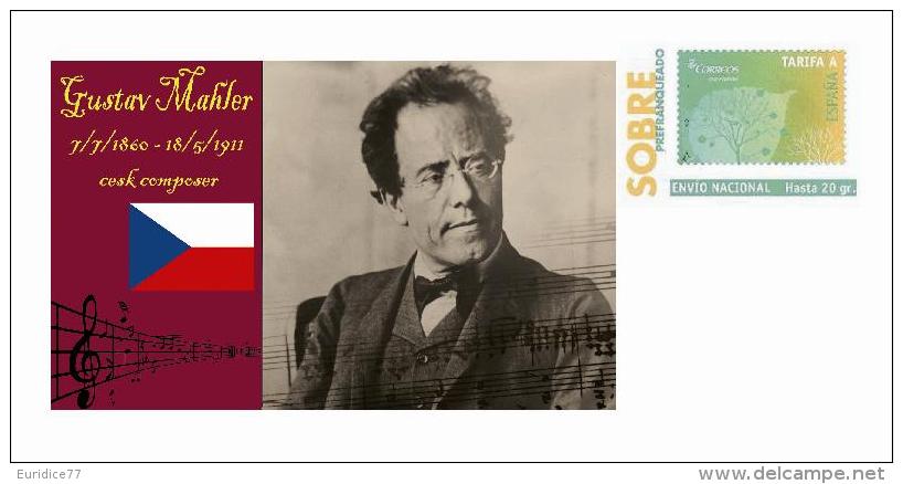 Spain 2013 - History Of Classical Music - Gustav Mahler Special Prepaid Cover - Musik