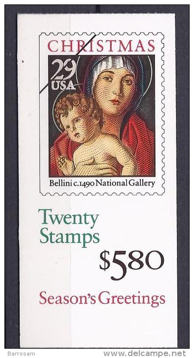 UnitedStates1991: Scott Booklet BK202A Mnh** Complete Booklet With All Mnh**stamps CHRISTMAS/ART - 3. 1981-...
