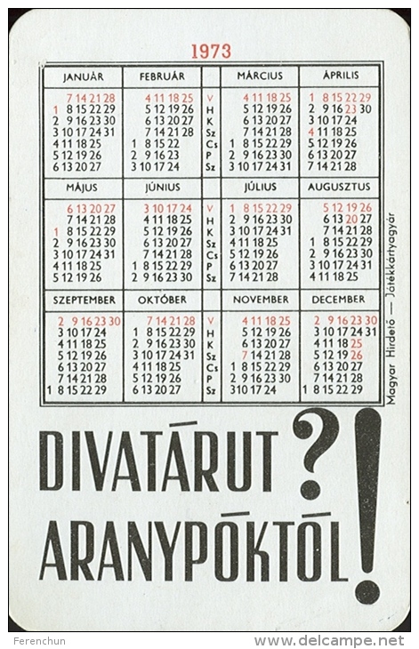 EROTIC * SEXY * WOMAN * GIRL * UNDERWEAR * SPIDER WEB * CALENDAR * Aranypok 1973 * Hungary - Petit Format : 1971-80