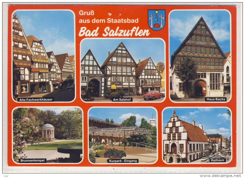 Gruß Aus BAD SALZUFLEN - Mehrbildkarte: Haus Backs, Rathaus, Am Salzhof, Fachwerkhäuser ..... - Bad Salzuflen