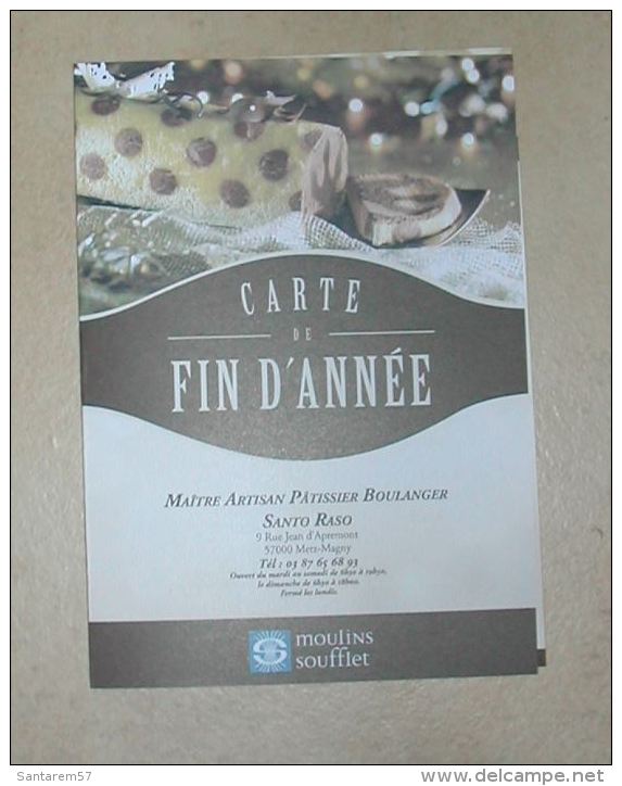 Dépliant Publicité Papier Carte De Fin D´Année Maître Artisan Pâtissier Boulanger SANTO RASO - Advertising