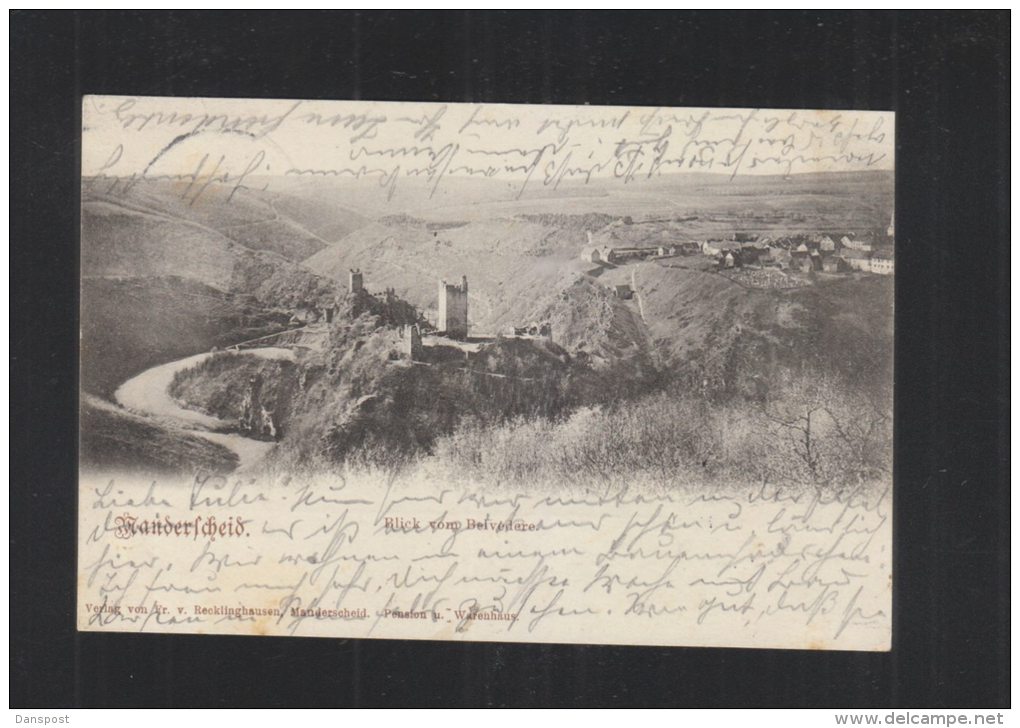 AK Manderscheid Blick Vom Belvedere 1901 - Manderscheid