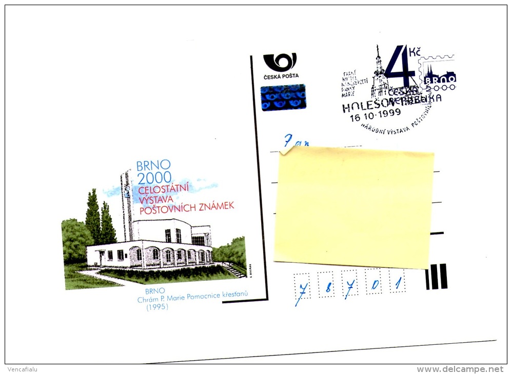 Czech Republic 1999 -  Special Postal Stationery And Special Postmark, Postage Used - Postcards